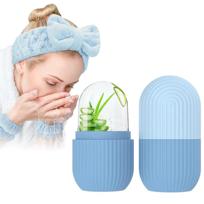 Lightweight Soothing Ice Face Roller, Daily Multi-Purpose Comfort Facial Ice Roller, Face Massager Gua Sha Mold, Ice Compress Tool for Eyes, Face Pore Removal Skincare Product, Gifts for Girlfriend, Glow up Tip for Girls