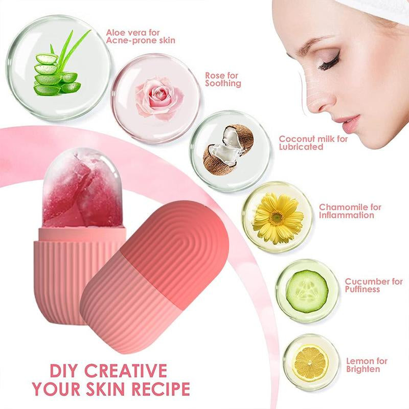 Lightweight Soothing Ice Face Roller, Daily Multi-Purpose Comfort Facial Ice Roller, Face Massager Gua Sha Mold, Ice Compress Tool for Eyes, Face Pore Removal Skincare Product, Gifts for Girlfriend, Glow up Tip for Girls