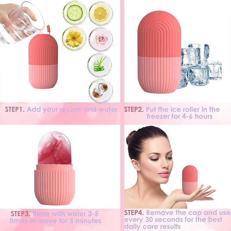 Lightweight Soothing Ice Face Roller, Daily Multi-Purpose Comfort Facial Ice Roller, Face Massager Gua Sha Mold, Ice Compress Tool for Eyes, Face Pore Removal Skincare Product, Gifts for Girlfriend, Glow up Tip for Girls