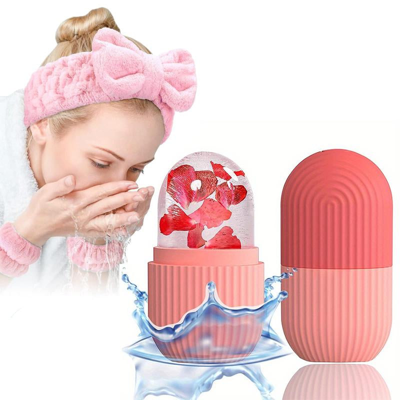 Lightweight Soothing Ice Face Roller, Daily Multi-Purpose Comfort Facial Ice Roller, Face Massager Gua Sha Mold, Ice Compress Tool for Eyes, Face Pore Removal Skincare Product, Gifts for Girlfriend, Glow up Tip for Girls