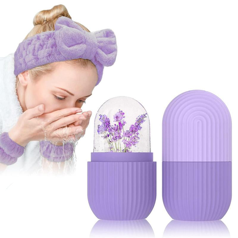 Lightweight Soothing Ice Face Roller, Daily Multi-Purpose Comfort Facial Ice Roller, Face Massager Gua Sha Mold, Ice Compress Tool for Eyes, Face Pore Removal Skincare Product, Gifts for Girlfriend, Glow up Tip for Girls