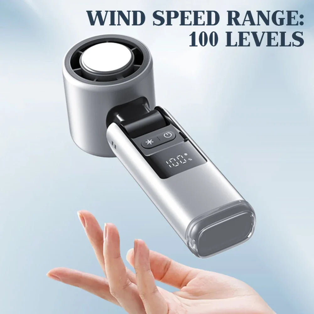 100 Turbos Chilled Ice Sensation Cold Fan Super Mini Turbo Speed Fan USB Powered Digital Display for Outdoor Camping Office Dorm